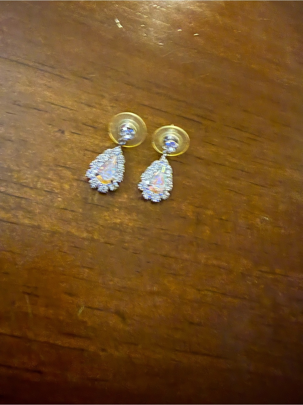 Classic Teardrop Crystal Drop Earrings - White